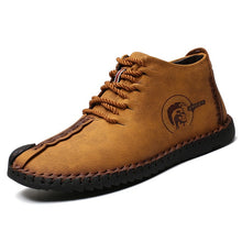 Load image into Gallery viewer, 2019 Winter Shoes Men Warm Boots Men Fur High Quality Split Leather Wterproof Ankle Snow Boots Lace-Up Comfortable New Big size
