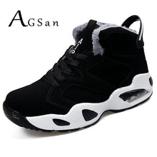Load image into Gallery viewer, AGSan men boots couple men's winter warm snow boots mens fur plush high top ankle boots sneakers work shoes men botas lace up