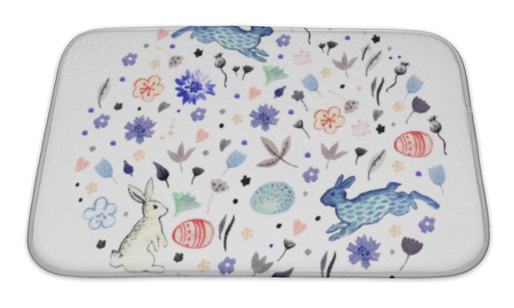 Bath Mat, Watercolor Easter Illustration