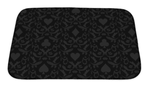 Bath Mat, Luxury Black Poker With Card Symbols