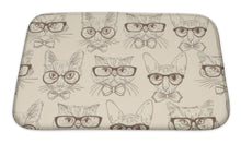 Load image into Gallery viewer, Bath Mat, Cat Hipsters Pattern