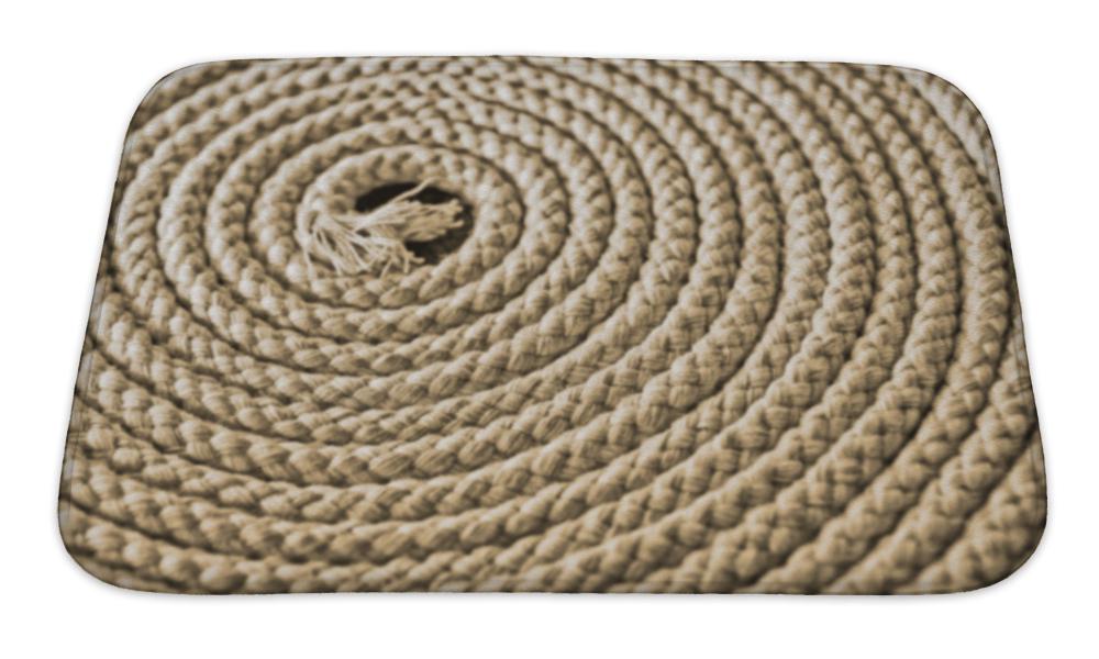 Bath Mat, Nautical Rope In Spiral