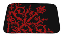 Load image into Gallery viewer, Bath Mat, Red On Black Corner Pattern