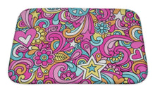 Load image into Gallery viewer, Bath Mat, Peace Sign Doodles Repeat Pattern