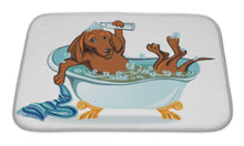 Load image into Gallery viewer, Bath Mat, Dog Bathing Dachshund Lying In The Bath With Bubbles
