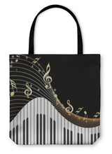 Load image into Gallery viewer, Tote Bag, Music Notes Piano