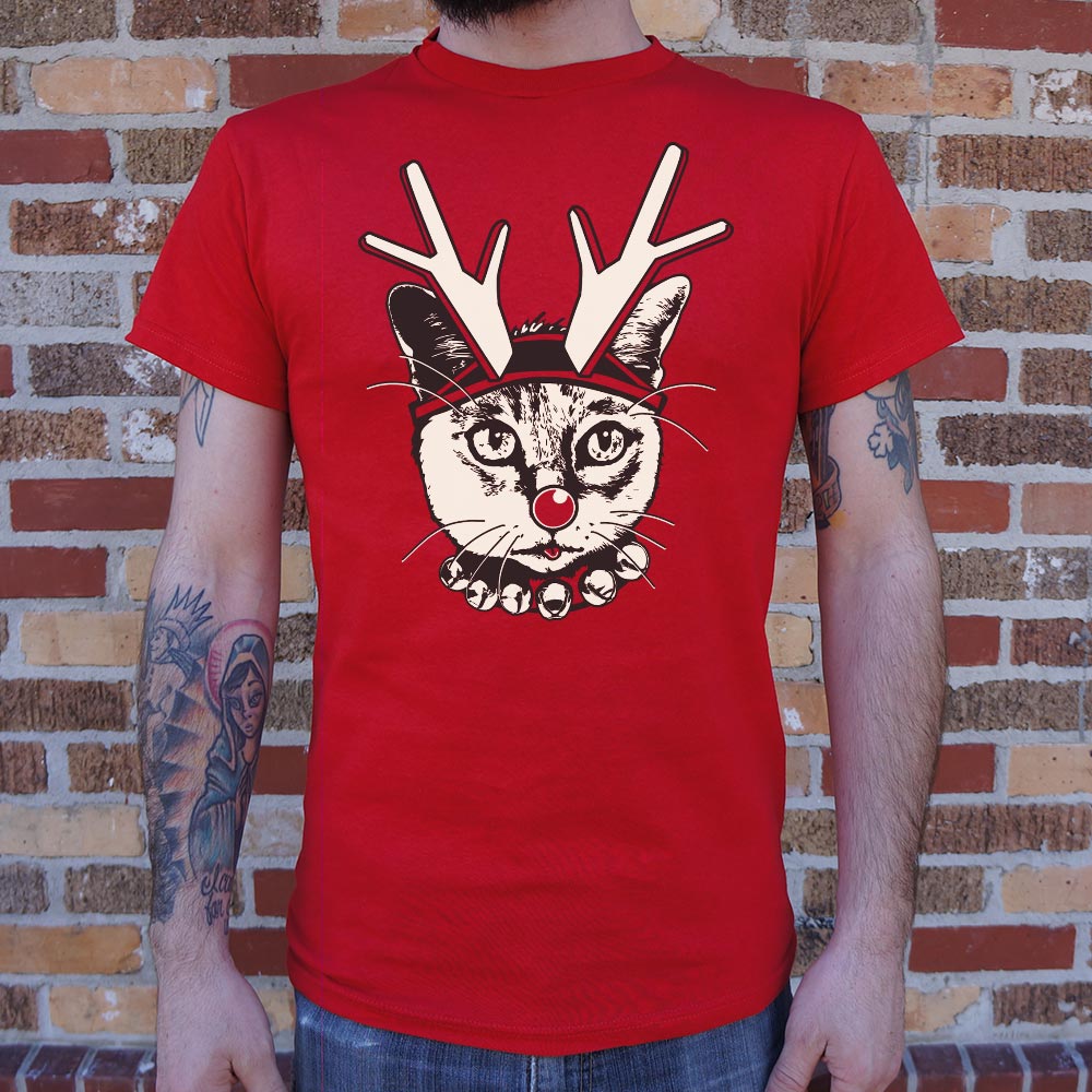 Feline Reindeer T-Shirt (Mens)