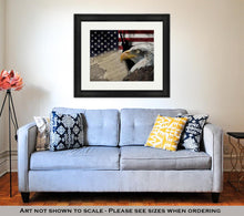 Load image into Gallery viewer, Framed Print, American Flag And Monuments