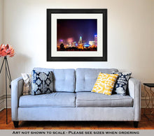 Load image into Gallery viewer, Framed Print, 4th Of July Fireworks Skyshow Charlotte Nc