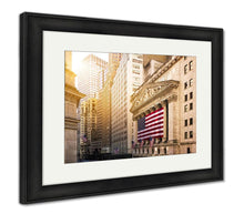 Load image into Gallery viewer, Framed Print, Famous Wall Street And The Building In New York New York Stock Exchange With