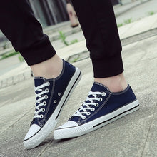 Load image into Gallery viewer, Men Canvas Shoes 2019 Fashion Solid Color Men Vulcanized Shoes Lace-up Casual White boys Shoes Men Sneakers