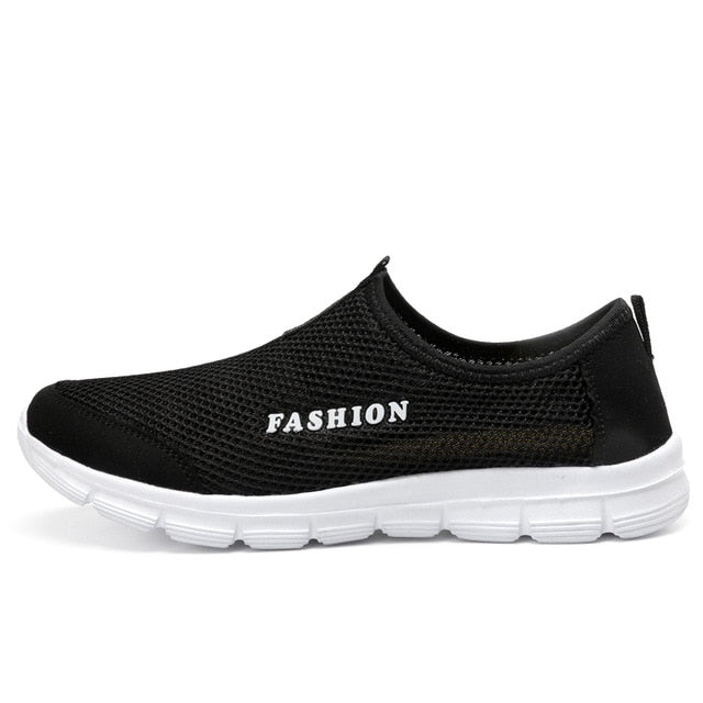 Fashion Summer Shoes Men Casual Air Mesh Shoes Lightweight Breathable Slip-On Flats Chaussure Homme Large Sizes 36-46 Wholesale