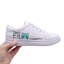 Load image into Gallery viewer, Women Sneakers Fashion Vulcanized Shoes Women Pu leather Platform Shoes Women Lace up White Casual Shoes zapatillas mujer
