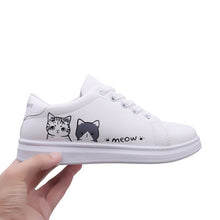 Load image into Gallery viewer, Women Sneakers Fashion Vulcanized Shoes Women Pu leather Platform Shoes Women Lace up White Casual Shoes zapatillas mujer