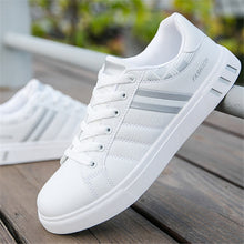 Load image into Gallery viewer, Men white Sneakers Man Casual Shoes Breathable Leather Tenis Trainers Sports Running Mens Sneaker Handsome Basic Walking Shoes