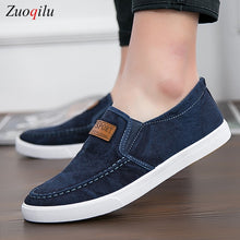 Load image into Gallery viewer, mens shoes casual Denim Male sneaker Slip on Loafers Men Canvas Shoes Breathable Soft Flat Driving Shoes mens casual