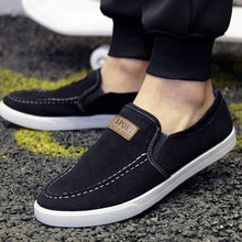 Load image into Gallery viewer, mens shoes casual Denim Male sneaker Slip on Loafers Men Canvas Shoes Breathable Soft Flat Driving Shoes mens casual