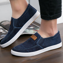 Load image into Gallery viewer, mens shoes casual Denim Male sneaker Slip on Loafers Men Canvas Shoes Breathable Soft Flat Driving Shoes mens casual