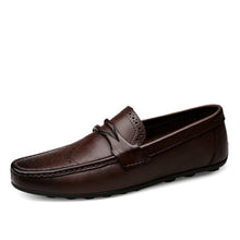 Load image into Gallery viewer, Men Loafers Shoes Genuine Leather Casual Sneakers Male Fashion Carved Boat Footwear Soft Dress Party Shoes Men Chaussure Homme