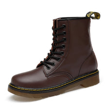 Load image into Gallery viewer, Coturno Men Martin Leather shoes High Top Fashion Winter Warm Snow shoes Dr. Motorcycle Ankle Boots Couple Unisex Doc boots