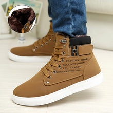 Load image into Gallery viewer, Warm winter shoes men sneakers 2019 solid lace-up flat with men shoes ankle boots comfortable mans footwear zapatos de hombre