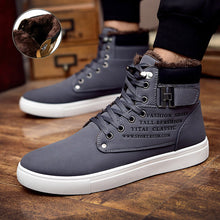 Load image into Gallery viewer, Warm winter shoes men sneakers 2019 solid lace-up flat with men shoes ankle boots comfortable mans footwear zapatos de hombre