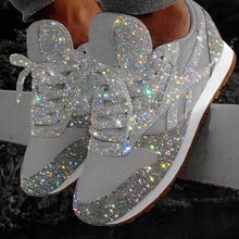 Load image into Gallery viewer, Women Bling Sneakers 2019 Autumn New Casual Flat Ladies Vulcanized Shoes Lace Up Outdoor Sport Running Sparkling Shoes