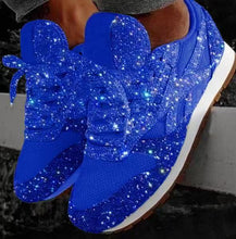 Load image into Gallery viewer, Women Bling Sneakers 2019 Autumn New Casual Flat Ladies Vulcanized Shoes Lace Up Outdoor Sport Running Sparkling Shoes