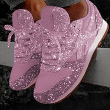 Load image into Gallery viewer, Women Bling Sneakers 2019 Autumn New Casual Flat Ladies Vulcanized Shoes Lace Up Outdoor Sport Running Sparkling Shoes