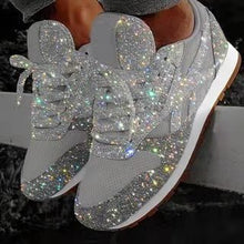 Load image into Gallery viewer, Women Bling Sneakers 2019 Autumn New Casual Flat Ladies Vulcanized Shoes Lace Up Outdoor Sport Running Sparkling Shoes