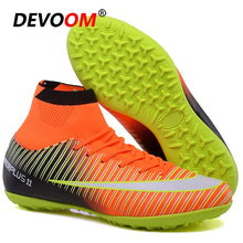 Load image into Gallery viewer, Turf Indoor Black Men Soccer Shoes voetbal Training Football Boots High Ankle Man Sport Sneakers Soccer Cleats chaussure de foot