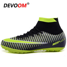 Load image into Gallery viewer, Turf Indoor Black Men Soccer Shoes voetbal Training Football Boots High Ankle Man Sport Sneakers Soccer Cleats chaussure de foot