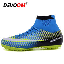 Load image into Gallery viewer, Turf Indoor Black Men Soccer Shoes voetbal Training Football Boots High Ankle Man Sport Sneakers Soccer Cleats chaussure de foot