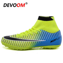 Load image into Gallery viewer, Turf Indoor Black Men Soccer Shoes voetbal Training Football Boots High Ankle Man Sport Sneakers Soccer Cleats chaussure de foot