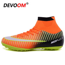 Load image into Gallery viewer, Turf Indoor Black Men Soccer Shoes voetbal Training Football Boots High Ankle Man Sport Sneakers Soccer Cleats chaussure de foot