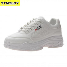 Load image into Gallery viewer, Women's Chunky 2019 Fashion Women Platform Shoes Lace Up Pink Vulcanize Womens Female Trainers Dad  White Sneakers  Zapatillas