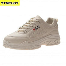 Load image into Gallery viewer, Women's Chunky 2019 Fashion Women Platform Shoes Lace Up Pink Vulcanize Womens Female Trainers Dad  White Sneakers  Zapatillas