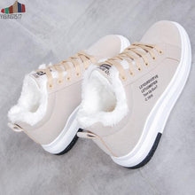 Load image into Gallery viewer, NAUSK 2019 Winter Women Shoes Warm Fur Plush Lady Casual Shoes Lace Up Fashion Sneakers Zapatillas Mujer Platform Snow Boots