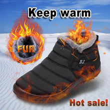 Load image into Gallery viewer, Men Boots Winter Waterproof Men Shoes Warm Fur Snow Boots Plush Inside Shoes Black Winter Boots For Men Plus Size Mans footwear