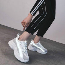Load image into Gallery viewer, Women Sneakers 2019 Fashion Casual Shoes Woman Comfortable Breathable White Flats Female Platform Chaussure Femme Reflective