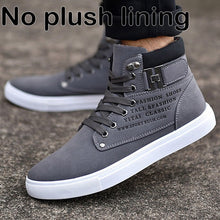 Load image into Gallery viewer, Warm winter shoes men sneakers 2019 solid lace-up flat with men shoes ankle boots comfortable mans footwear zapatos de hombre