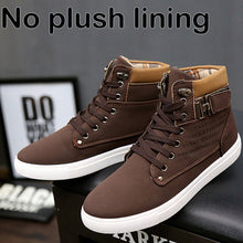 Load image into Gallery viewer, Warm winter shoes men sneakers 2019 solid lace-up flat with men shoes ankle boots comfortable mans footwear zapatos de hombre