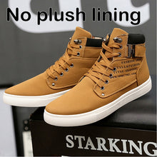 Load image into Gallery viewer, Warm winter shoes men sneakers 2019 solid lace-up flat with men shoes ankle boots comfortable mans footwear zapatos de hombre