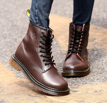 Load image into Gallery viewer, Unisex ankle Boots men shoes woman BIG SIZE  leather boots motocrycle classic England style  male work safty shoes