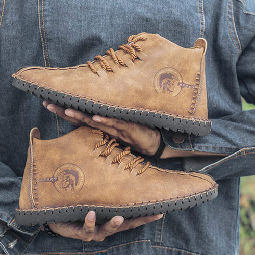 2019 Winter Shoes Men Warm Boots Men Fur High Quality Split Leather Wterproof Ankle Snow Boots Lace-Up Comfortable New Big size