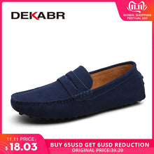 Load image into Gallery viewer, DEKABR Size 49 Men Casual Shoes Fashion Men Shoes Genuine Leather Men Loafers Moccasins Slip On Men&#39;s Flats Male Driving Shoes