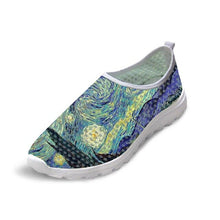 Load image into Gallery viewer, Female Causal Flats ShoesVincent van Gogh Painting Art Print Light Weight Women Summer Sneakers Breathable Mesh Shoes