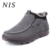 Load image into Gallery viewer, NIS Plus Size Winter Snow Boots Shoes Men Faux Suede Fur-Lined Boots Plush Warm Ankle Shoe Booties Loafers Casual Sneakers New