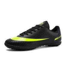Load image into Gallery viewer, Men Football Boots Soccer Cleats Boots Long Spikes TF Spikes Ankle High Top Sneakers Soft Indoor Turf Futsal Child soccer Shoes