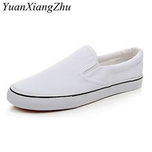 Load image into Gallery viewer, Black White Solid Men Casual Shoes Simple Canvas Mens Loafers 2019 High Quality Anti-Slip Comfortable Vulcanized Shoes Man Flats